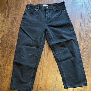 MADEWELL BLACK WASH BARREL JEANS DENIM SZ 28